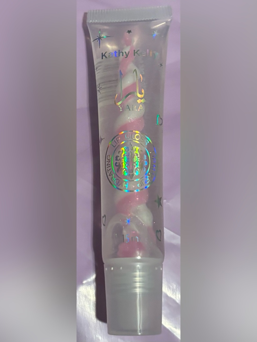 Yara Pink & White Swirl Hydrating Lip Gloss
